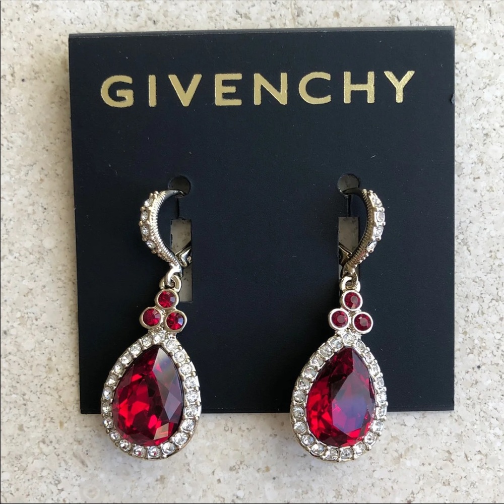 Givenchy Red Stone Drop earrings - Picture 2 of 7
